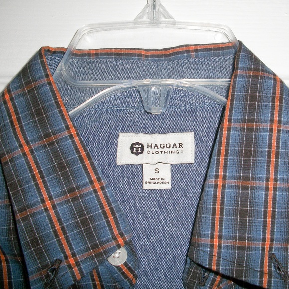 Haggar Men's Plaid Button Down Shirt Size: Small - Picture 2 of 5